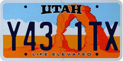 UT license plate Y431TX