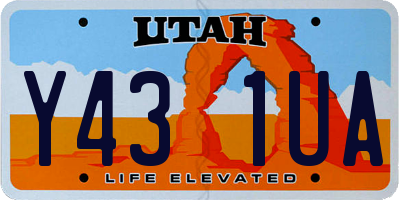 UT license plate Y431UA