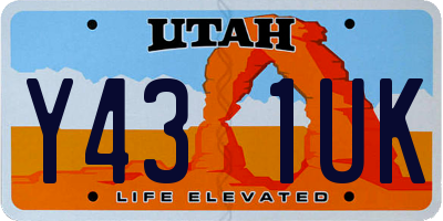 UT license plate Y431UK