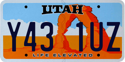 UT license plate Y431UZ