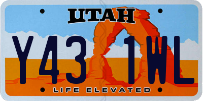 UT license plate Y431WL