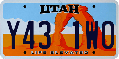 UT license plate Y431WO