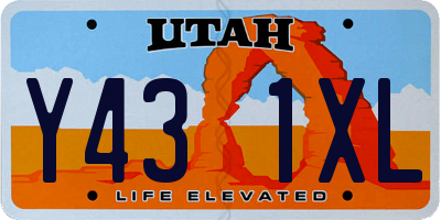 UT license plate Y431XL
