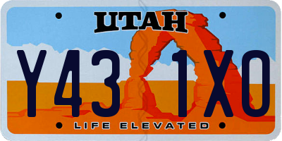 UT license plate Y431XO