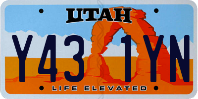 UT license plate Y431YN