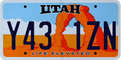 UT license plate Y431ZN