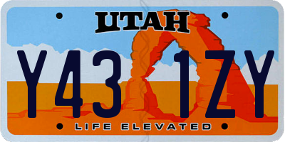 UT license plate Y431ZY