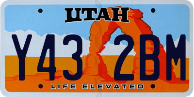 UT license plate Y432BM