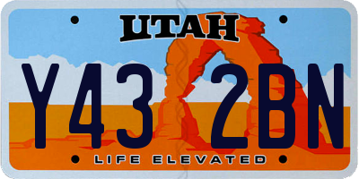 UT license plate Y432BN