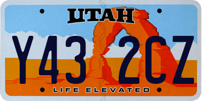 UT license plate Y432CZ