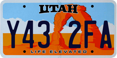 UT license plate Y432FA