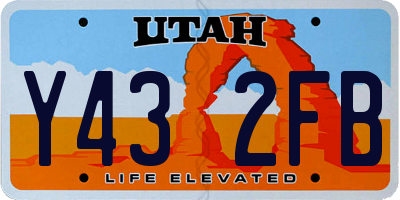 UT license plate Y432FB