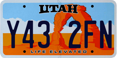 UT license plate Y432FN