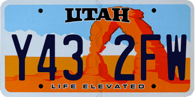 UT license plate Y432FW