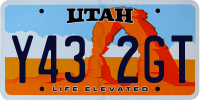 UT license plate Y432GT