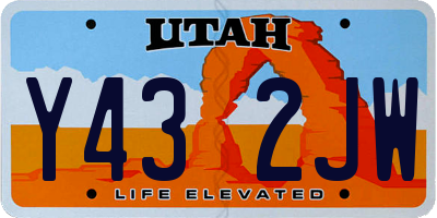 UT license plate Y432JW