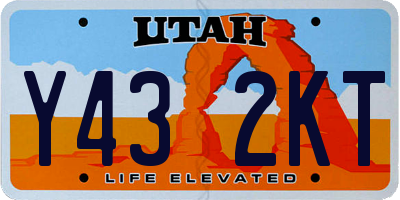 UT license plate Y432KT