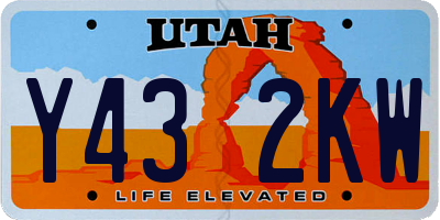 UT license plate Y432KW