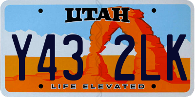 UT license plate Y432LK