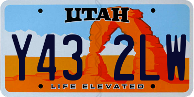 UT license plate Y432LW