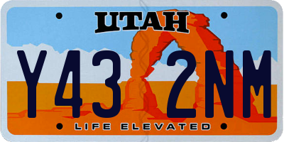 UT license plate Y432NM