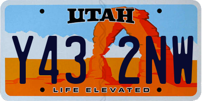 UT license plate Y432NW