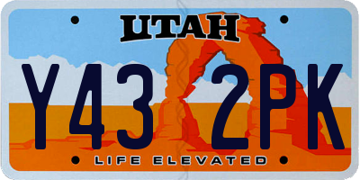 UT license plate Y432PK