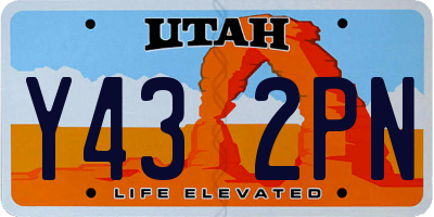 UT license plate Y432PN