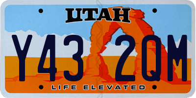 UT license plate Y432QM
