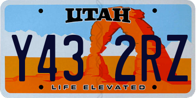 UT license plate Y432RZ