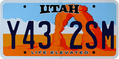 UT license plate Y432SM