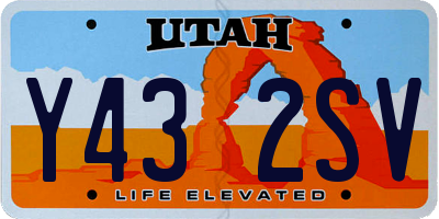 UT license plate Y432SV