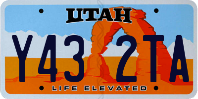 UT license plate Y432TA