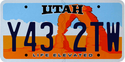 UT license plate Y432TW