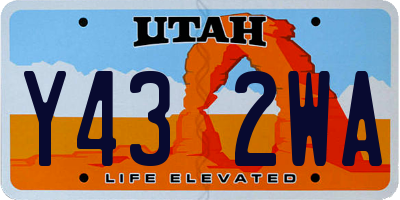 UT license plate Y432WA