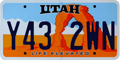 UT license plate Y432WN