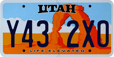 UT license plate Y432XO