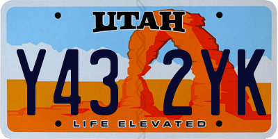 UT license plate Y432YK