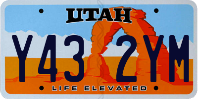 UT license plate Y432YM