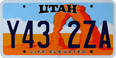 UT license plate Y432ZA