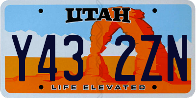 UT license plate Y432ZN