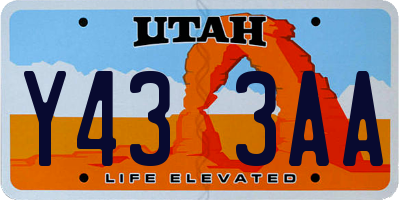 UT license plate Y433AA