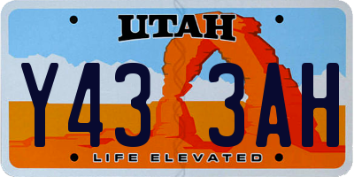 UT license plate Y433AH
