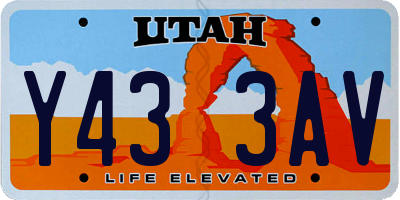 UT license plate Y433AV