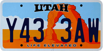 UT license plate Y433AW