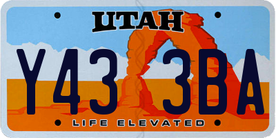 UT license plate Y433BA