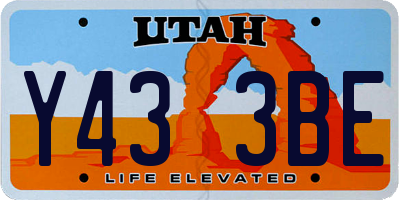 UT license plate Y433BE