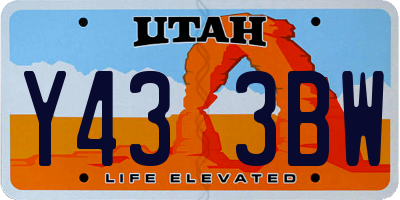 UT license plate Y433BW
