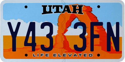 UT license plate Y433FN