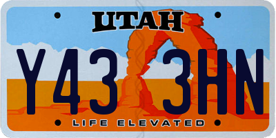 UT license plate Y433HN